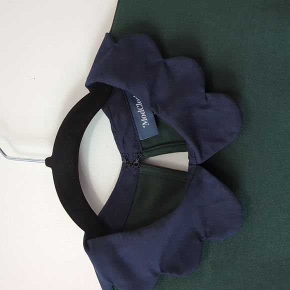 Modcloth Dark Green Peter Pan Collar Dress - Size Large - Picture 9 of 14